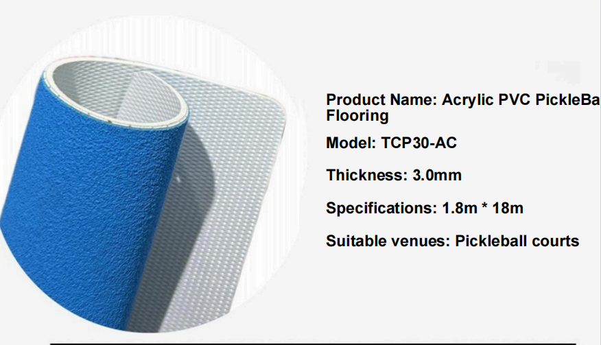 TUCE acrylic PVC pickleball flooring product presentation