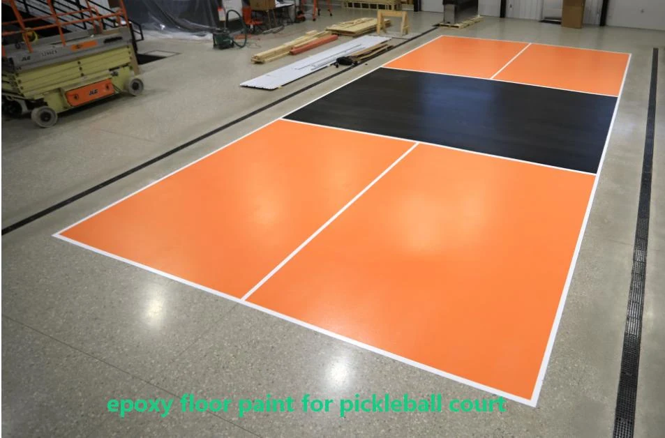 Indoor epoxy resin and silica-sand pickleball court example