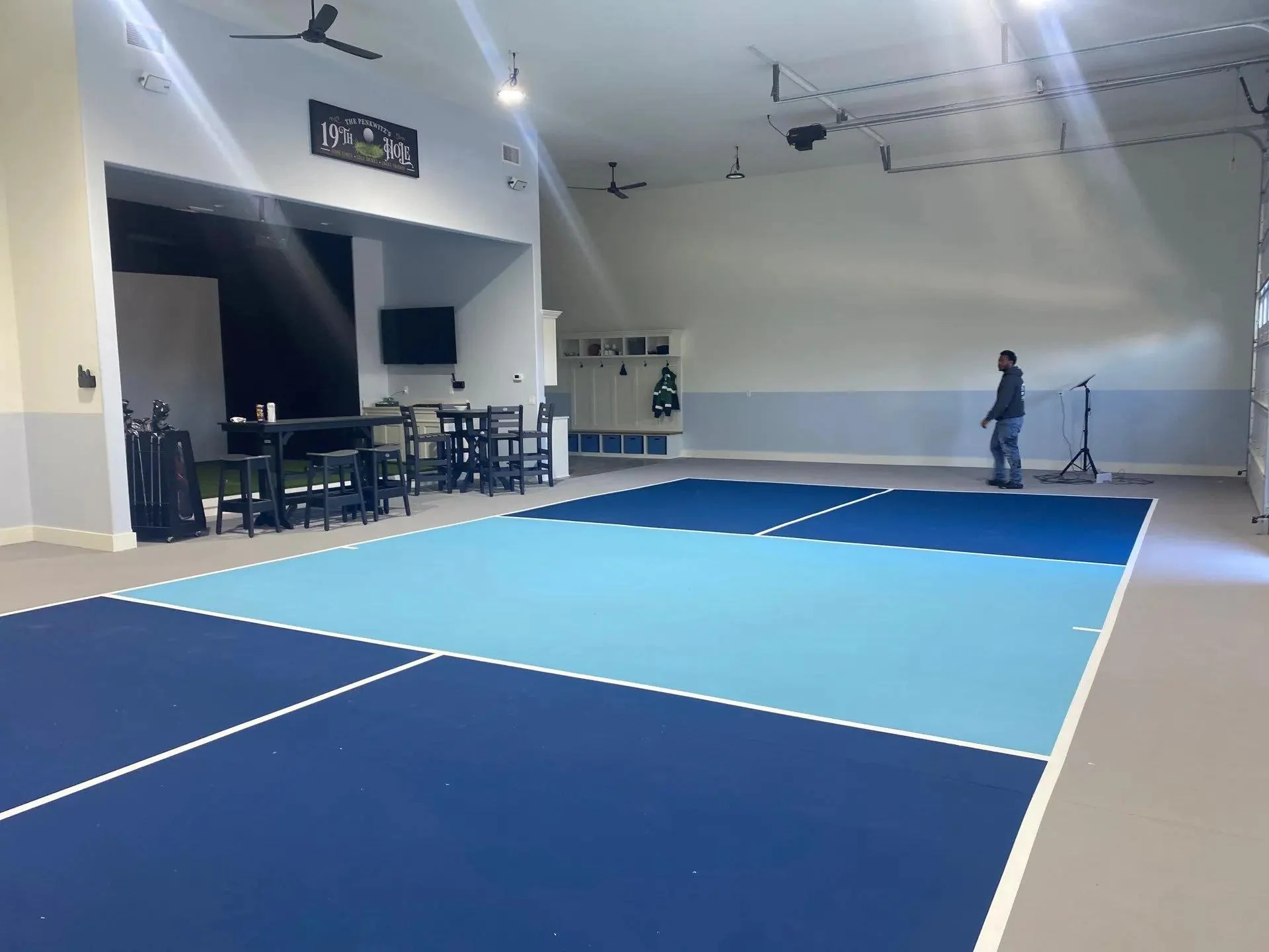 Indoor cushioned acrylic pickleball court reference